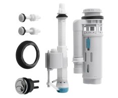 Aqualine Splachovací Souprava S Dual Tlačítkem, Spodní Napouštění 1/2", Chrom