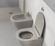 Gsi Pura Závěsná Wc Mísa, Swirlflush, 36x50cm, Tortora Dual-mat