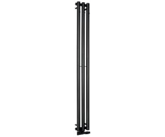 Sapho Pilon Otopné Těleso 196x1800mm, Se Třemi Háčky Pro Ručník, černá Mat