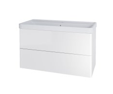 Mereo Siena, Koupelnová Skříňka S Keramickým Umyvadlem 101 Cm, Bílá Lesk
