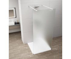 Polysan Esca White Matt Jednodílná Sprchová Zástěna Do Prostoru, Matné Sklo, 1100 Mm