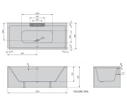 Polysan Cascata R Monolith Obdélníková Vana 180x80x60cm, Kaskáda Nerez