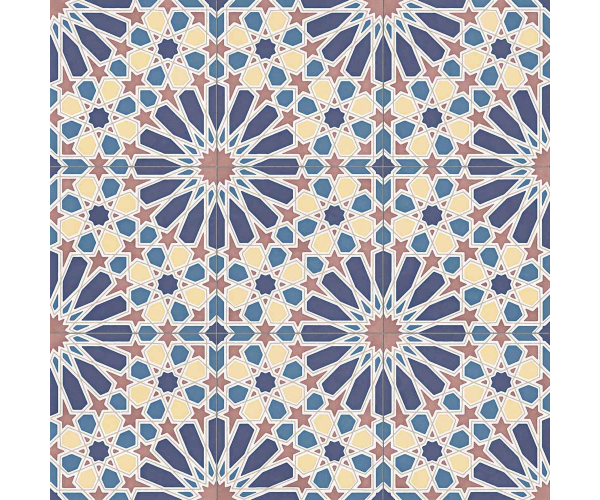 Retro dlažba Aparici Alhambra Blue Natural 59,2x59,2 Rett.