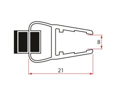 Gelco Set Magnetických Těsnění Pro Sklo 8mm A 3m Pro Nalepení , 2000mm (2ks)