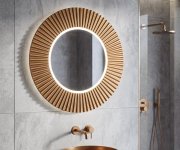 Sapho Pride Strip Kulaté Zrcadlo S Led Osvětlením V Rámu ø 75cm, Bronz