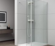 Polysan Esca White Matt Jednodílná Sprchová Zástěna K Instalaci Ke Stěně, Sklo čiré, 700 Mm