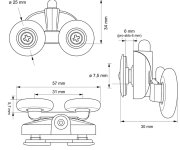 Mereo Sady Pojezdů - Spodní, Pojezdy Vyjímatelné Pro Kouty Ck608xxn,ck608xxe, Ck608xxm, Sada 4ks