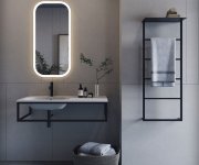 Sapho Ska Nástěnný Sušák Ručníků S Policí 604x1184x252mm, černá Mat