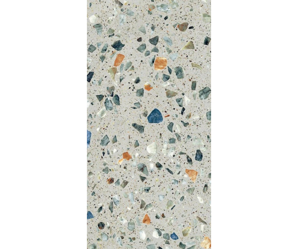 Dlažba jako terrazzo Sant Agostino Glow Plus Sage 60x120 Nat. Rett. - šedá (skladem)