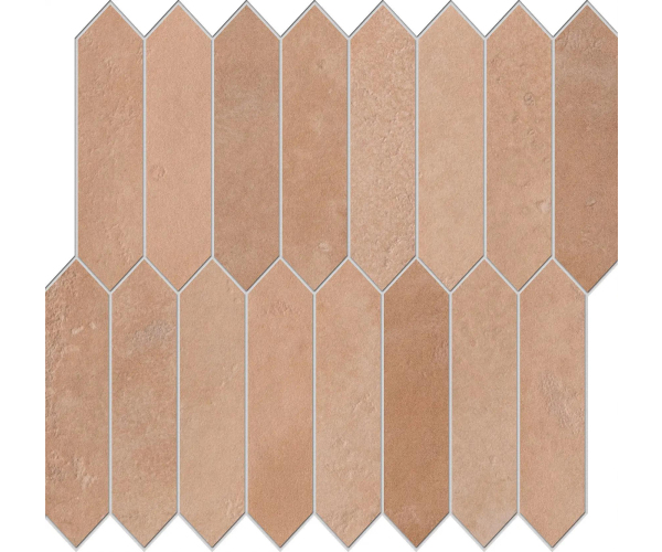 Mozaika jako beton EdimaxAstor Home Mosaico Picket Amberpeach 29x25,5 Matt. Rett. - cihlová