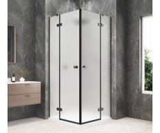 Polysan Globe Gun Metal čtvercový Sprchový Kout 900x900mm, Rohový Vstup, Matné Sklo