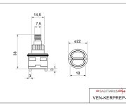 Náhradní Keramický Přepínač (pouze Kartuš) Pro Venus 3110-100ker A 3110-150ker VEN+KERPREP-1