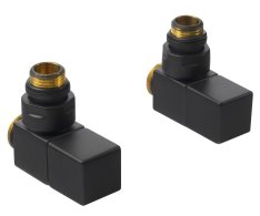 Sapho Cube Připojovací Sada Ventilů Ruční Rohová, černá Mat