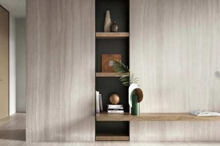 Realizace šedé obývací místnosti Flow Light Grey ze serie Wide Gress 280