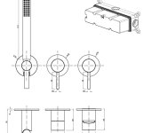Sapho Minimal Podomítková Sprchová/vanová Baterie S Ruční Sprchou, 2 Výstupy, Nerez Mat