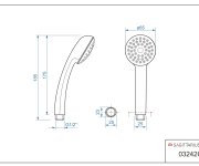 Sprchový Set (1-polohová Sprška,plastová Hadice 150 Cm, Držák),  Blistr ZR-SET1