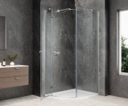 Polysan Globe Chrome čtvrtkruhový Sprchový Kout 900x1000mm, čiré Sklo, Levé