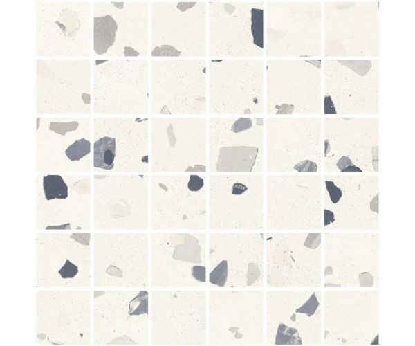 Mozaika jako terrazzo Sant Agostino Deconcrete Mosaico De-Medium White 30x30 - béžová