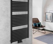 Aqualine Tondi Otopné Těleso Rovné 600x1330 Mm, Středové Připojení, černá Mat