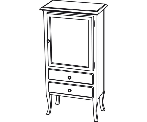Sapho Retro Skříňka 60x120x38cm, Starobílá, Pravá