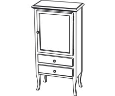 Sapho Retro Skříňka 60x120x38cm, Starobílá, Pravá