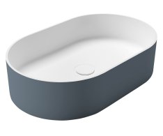Sapho Thin Umyvadlo Na Desku, Rockstone, 55x35cm, Bílá Mat/siena