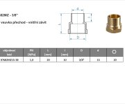 Vsuvka Přechod Cu Vnitřní 15mm X 3/8" 07682MZ15-38