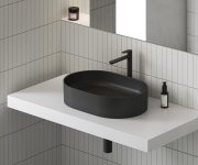 Umyvadlo Ceramic Slim O - Umyvadlo Ceramic Slim O 55, bez otvoru pro baterii, bez přepadu, černá matná XJX0D155000