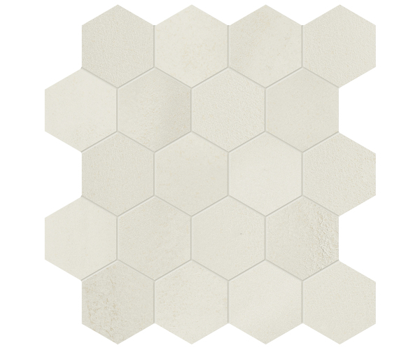 Mozaika jako beton Marca Corona Vulcanica Esagone Platino 31x30,3 (6,6x7,6) Nat. - bílá