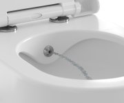 WC Uni Chrome RimOff s bidetovou tryskou - WC s bidetovou tryskou Uni Chrome RimOff, závěsný, bílá X01912