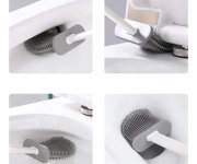 Aqualine Sana Wc Silikonová štětka Závěsná/na Postavení, černá Mat