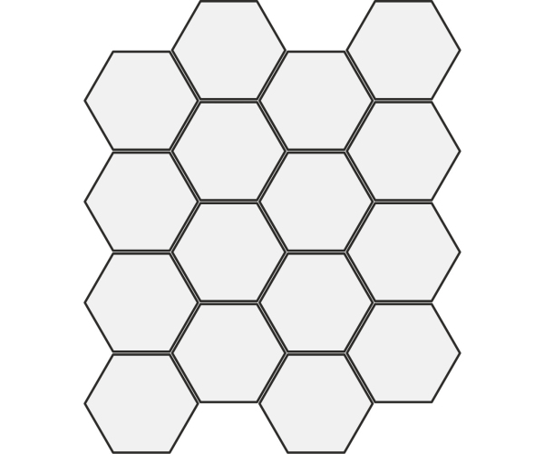 Mozaika jako kov Sant Agostino Oxidart Hexagon Oxid.Black 26x30 - bílá