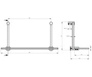 Sapho Závěsná Skleněná Polička Na Sprchovou Zástěnu 400x180x125mm, černá Mat