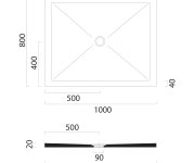 Gsi Keramická Sprchová Vanička, Obdélník 100x80x2cm, Creta Mat
