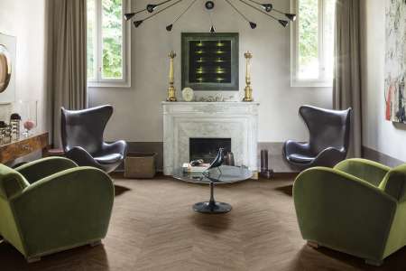 Interiérová dlažba Marazzi Vero Castagno 11x54cm ve tvaru Chevron