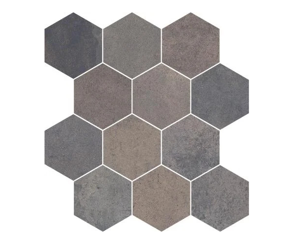 Obklad Gambini Heartland Mosaico Esagona Charcoal 30x30 Nat.