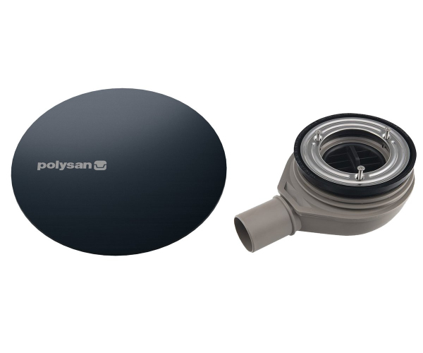 Polysan Mirai Vaničkový Sifon, Průměr 90mm, Dn40, Krytka Gun Metal