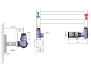 Sapho Corner Combi Připojovací Sada Ventilů Termostatická, Pravé Provedení, černá Mat