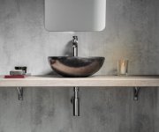 Sapho Attila Keramické Umyvadlo, Průměr 43cm, Metalická Měď