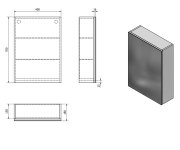 Aqualine Vega Galerka, 40x70x18cm, Bílá
