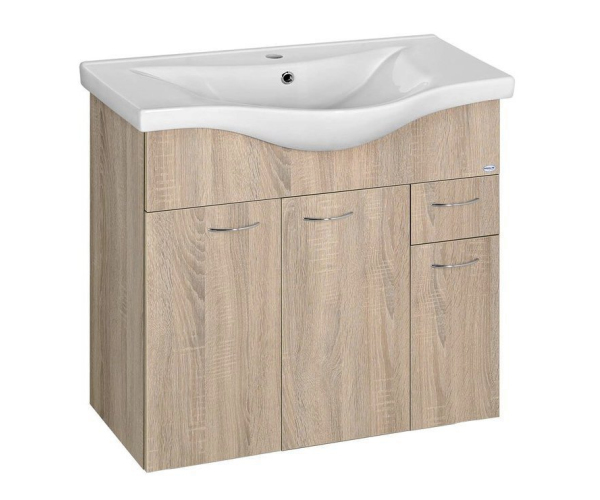 Aqualine Keramia Fresh Umyvadlová Skříňka 74,5x74x34,7cm, Dub Platin