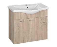 Aqualine Keramia Fresh Umyvadlová Skříňka 74,5x74x34,7cm, Dub Platin
