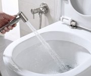 Sapho Minimal Podomítková Bidetová Baterie Se Stop Sprškou, Nerez Mat