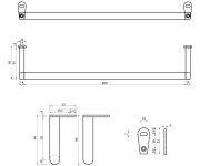 Gsi Kube X/norm čelní Držák Ručníků 70cm, Chrom