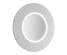Sapho Lumiro Strip Kulaté Zrcadlo S Led Osvětlením V Rámu ø 75cm, Bílá Mat