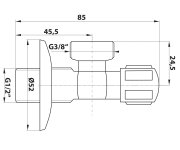 Bruckner Rohový Vřetenový Ventil 1/2"x3/8", Chrom