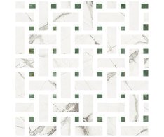 Fioranese Marmorea Intensa Bianco Luce MOSAICO WEAVE 30x30 Luc. Rett.
