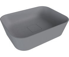 Polysan Banera Square Umyvadlo Na Desku, Litý Mramor, 50x36cm, šedá Mat