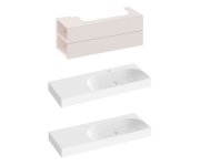 SD Lite 120 L/P skříňka pod umyvadlo - SD Lite 120 L skříňka pod umyvadlo Alabaster Pink X000001884
