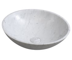 Sapho Blok Kamenné Umyvadlo Na Desku ø 42cm, Bílá Carrara Mat